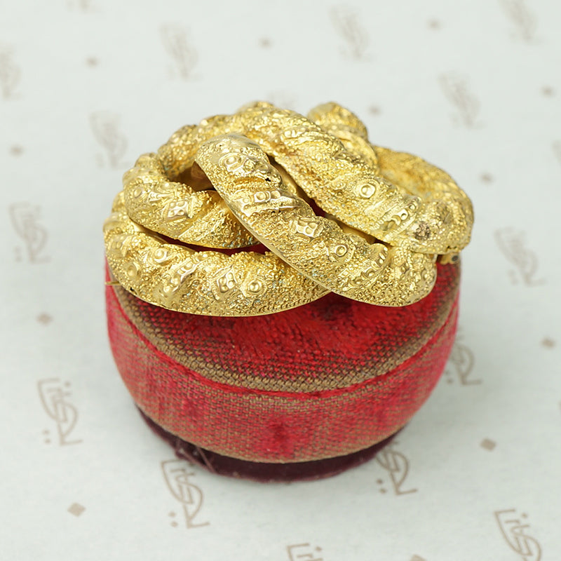 Double Snake Brooch with Rose Cut Diamond Drops