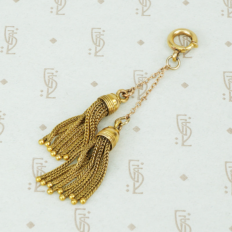 matched antique 15k gold tassels to hang from your chain