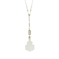 Art Deco Pressed Glass & Pearl Necklace by brunet