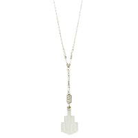 Art Deco Pressed Glass & Pearl Necklace by brunet