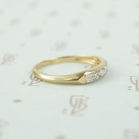 side view 2 tone gold and diamond band 1940's