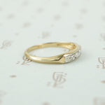 side view 2 tone gold and diamond band 1940's
