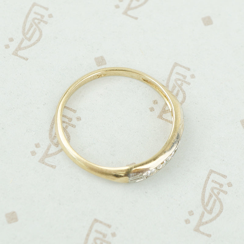 side view2 tone gold and diamond band 1940's