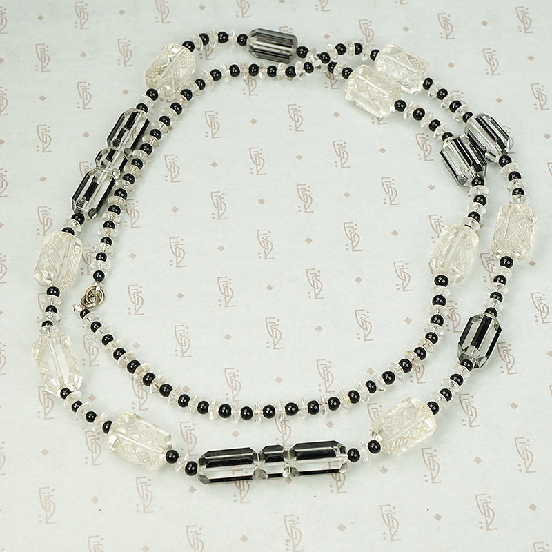Art Deco Black and White Necklace