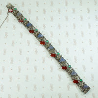 Rare Art Deco Gem Set Marcasite Bracelet