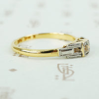 The Deco Delight Two Tone Gold and Diamond Engagement Ring