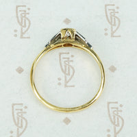 The Deco Delight Two Tone Gold and Diamond Engagement Ring