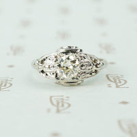 art deco white gold oec diamond engagement ring