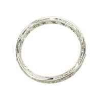 Beautifully Engraved Platinum and Diamond Eternity Band