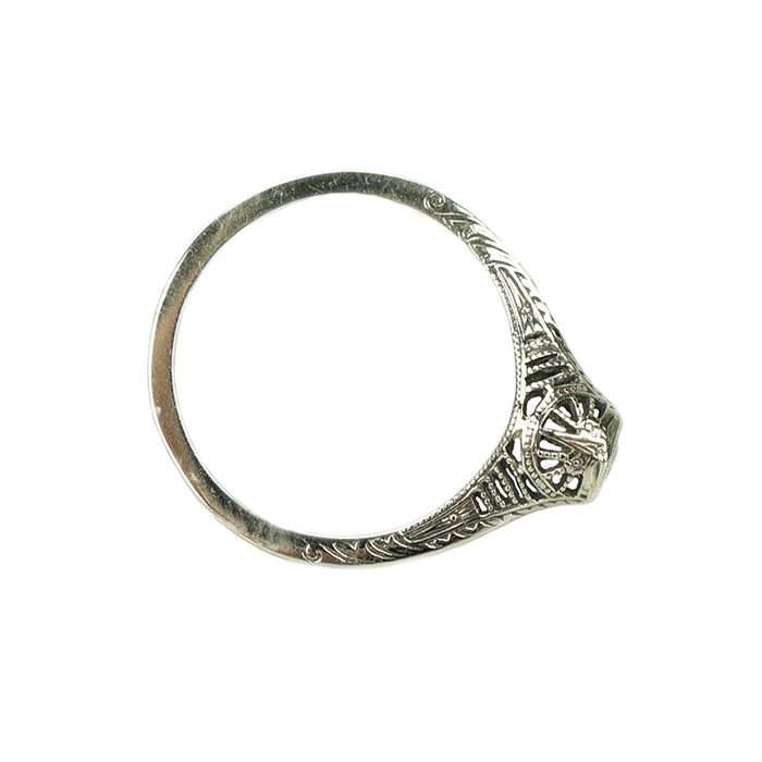 Petite White Gold Filigree Ruby Ring - Gem Set Love