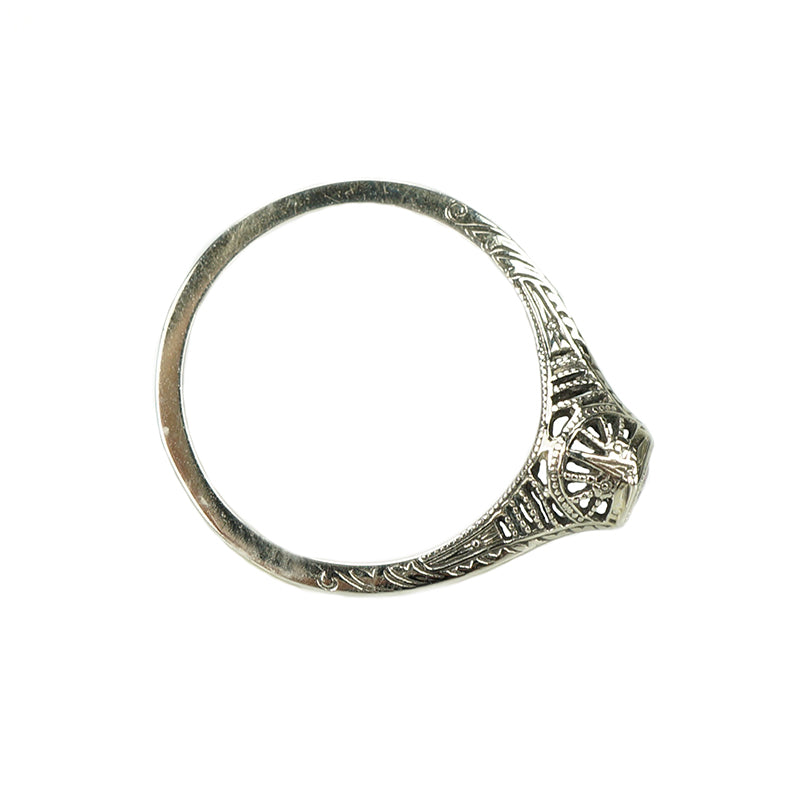 Petite White Gold Filigree Ruby Ring - Gem Set Love