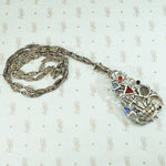 Fantastical Art Deco Sterling Marcasite Gem Set Necklace
