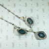 Exquisite Lapis Marcasite & Enamel Silver Necklace