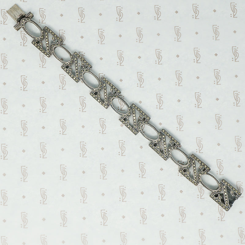 art deco sterling silver marcasite bracelet