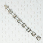 art deco sterling silver marcasite bracelet back view