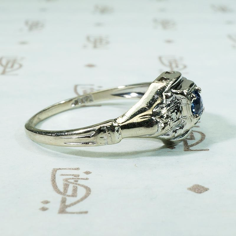 Sweet Sapphire Ring Signed Happiness