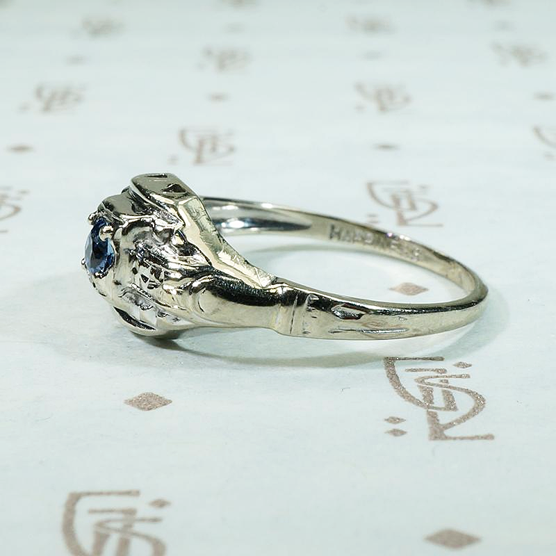 Sweet Sapphire Ring Signed Happiness