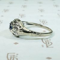 Sweet Sapphire Ring Signed Happiness