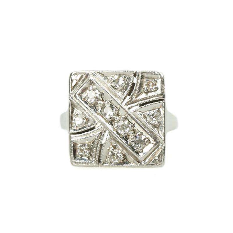 Art Deco Ring with OEC Diamonds