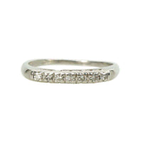 Classic 1940s Platinum Wedding Band set with 7 Diamonds