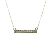 Platinum and Yellow Gold Vintage Diamond Bar Necklace