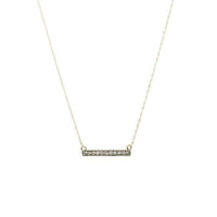 Platinum and Yellow Gold Vintage Diamond Bar Necklace