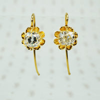antique cushion cut diamond drop earrings
