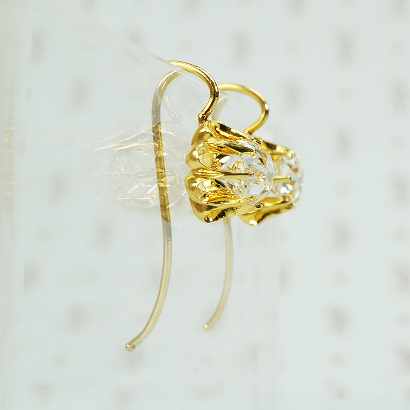 antique cushion cut diamond drop earrings