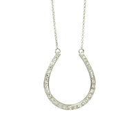 Gorgeous Big Platinum and Diamond Horseshoe Necklace