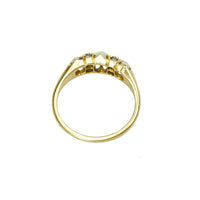 Shimmering Opals and Mine cut Diamonds in 18k Yellow Gold - Gem Set Love