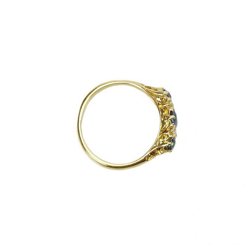 Oval Sapphires and Diamond Ring