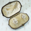 old mine cut diamond cluster earrings in their original fitted box