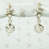 antique diamond drop earrings in platinum on 14k yellow gold