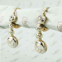 Antique Old Euro Diamond Drop Earrings