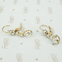 Antique Old Euro Diamond Drop Earrings