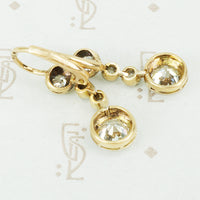 Antique Old Euro Diamond Drop Earrings