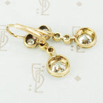 Antique Old Euro Diamond Drop Earrings