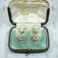 The Best Antique French OMC Diamond Drop Earrings
