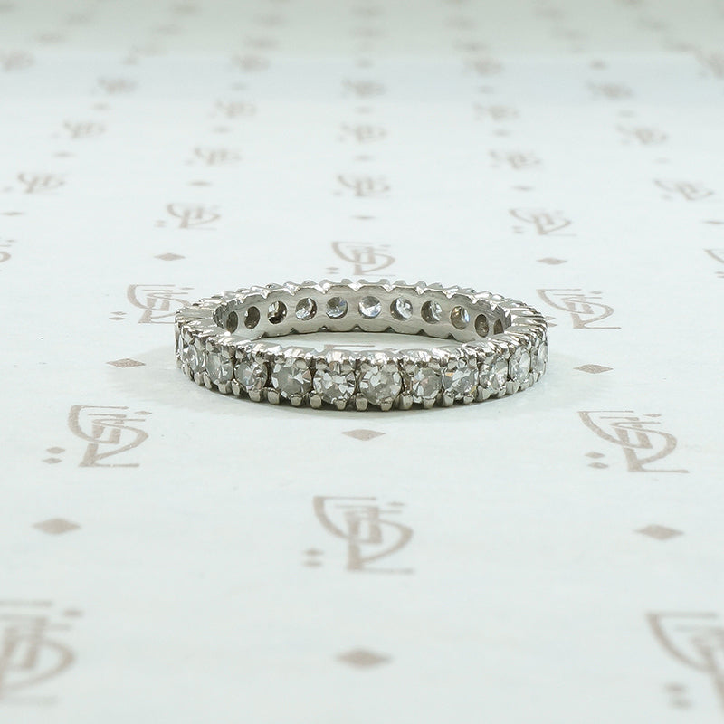 platinum diamond eternity band circa 1930 1.25 total carat weight of round white diamonds