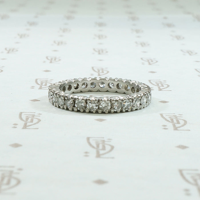 platinum diamond eternity band circa 1930 1.25 total carat weight of round white diamonds
