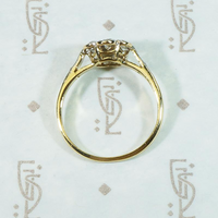 Floral Cluster Ring with Diamond-Set Shoulders