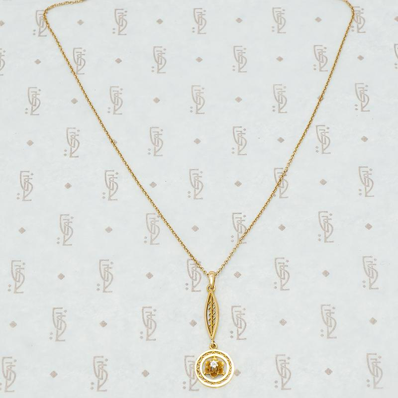 gold and diamond edwardian lavalier