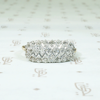 Harlequin Pattered Edwardian Diamond Panel Ring