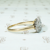 Harlequin Pattered Edwardian Diamond Panel Ring