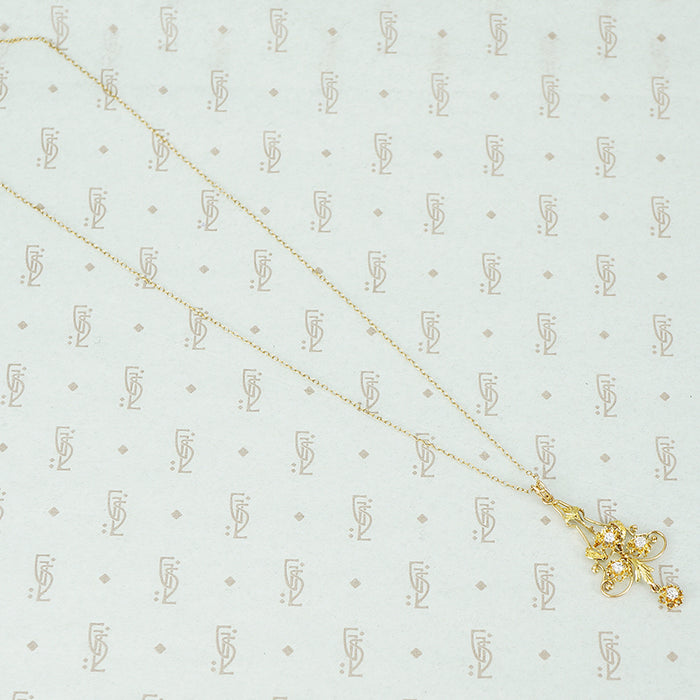 edwardian gold and diamond pendant