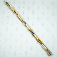 sapphire and diamonf heavy yellow gold bracelet