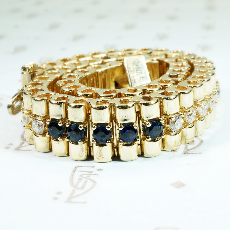 Timeless Gold Bracelet with Sapphires and Diamonds
