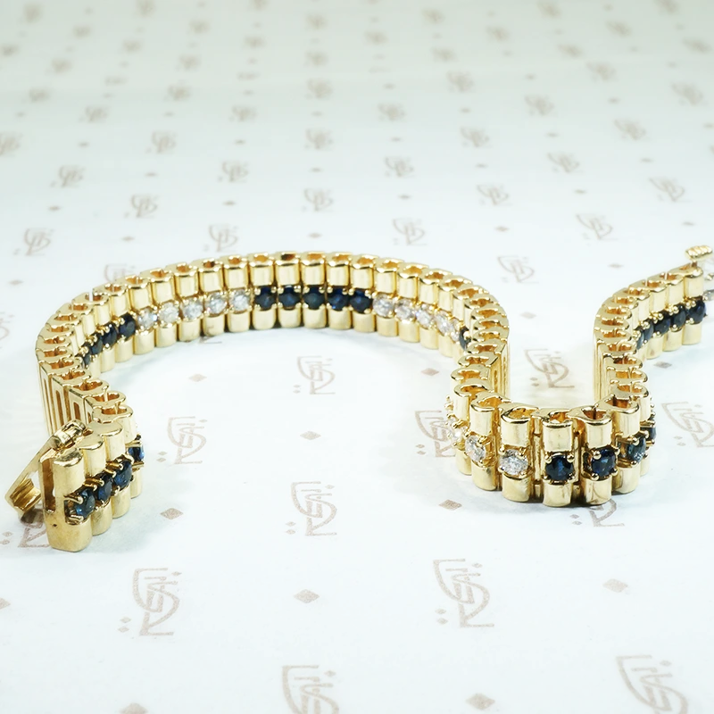 Timeless Gold Bracelet with Sapphires and Diamonds