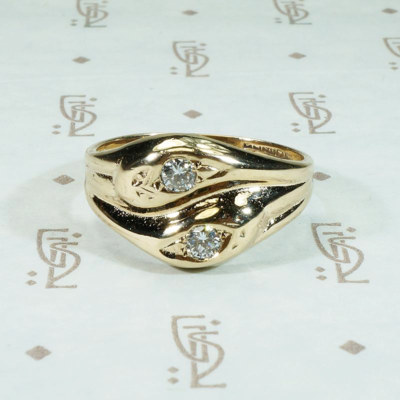 Edwardian Double Snake Diamond Band