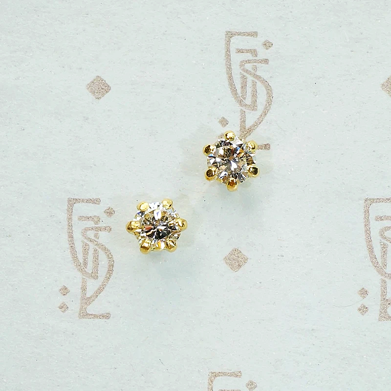 .52tcw vintage diamonds set in 14k yellow recycled gold 6 prong studs